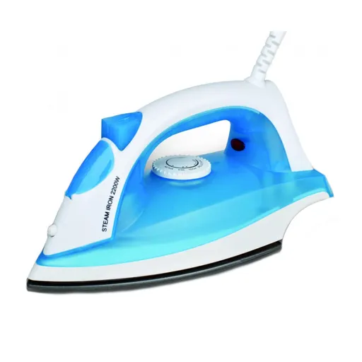 Fier de calcat cu abur Rosberg R51050AT, 2200 W, 150 ml, Talpa teflon, Alb / Albastru