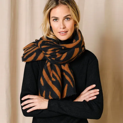 Eșarfă călduroasă cu model tigru