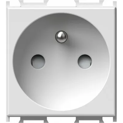 Modul Priza st. francez KS2P+E 16A 250V~ alb mat, TEM Modul TEM-VM40PW-U