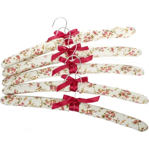 Set de 5 umerașe textile Flori, roșu, roșu