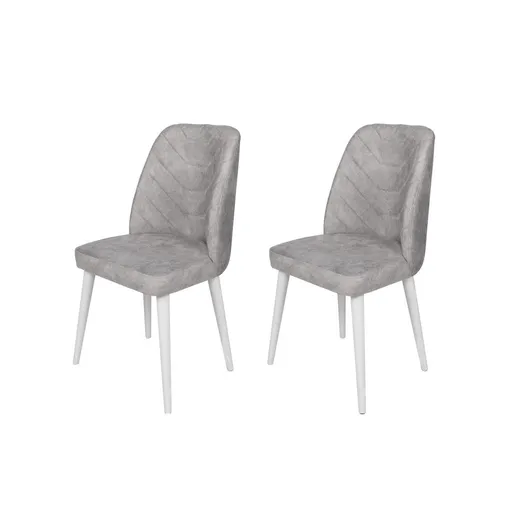 Set de scaune de sufragerie Dallas Grey and White,2 buc.