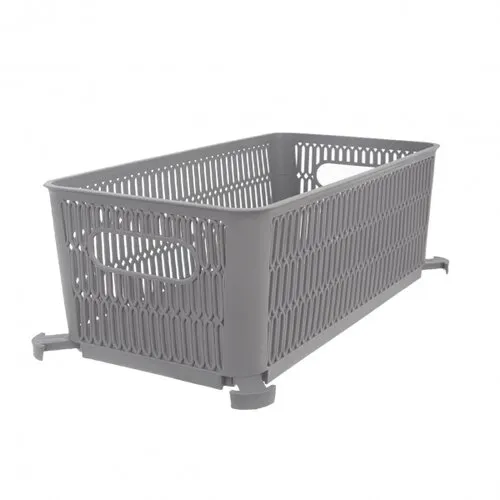 Coș de plastic stivuibil Orion NESTA, 29 x 16,5 x11,5 cm, gri, gri, S