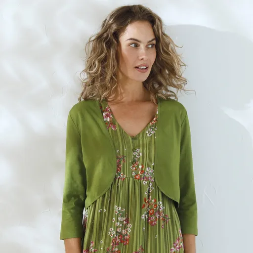 Bolero de culoare solidă cu mâneci 3/4