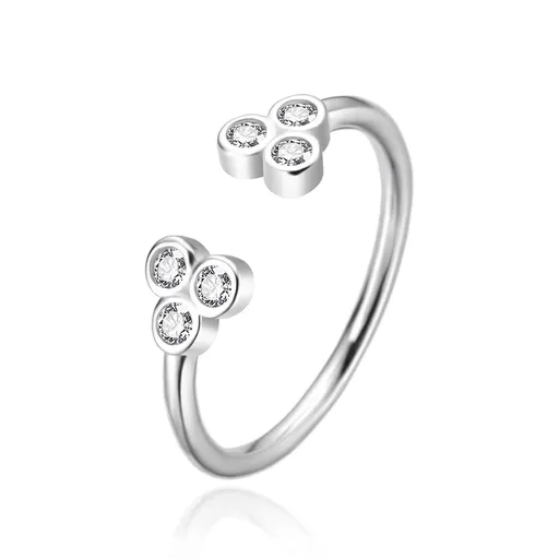 Agato Inel din argint cu design deschis, decorat cu zirconi AGT-R68W 52 mm