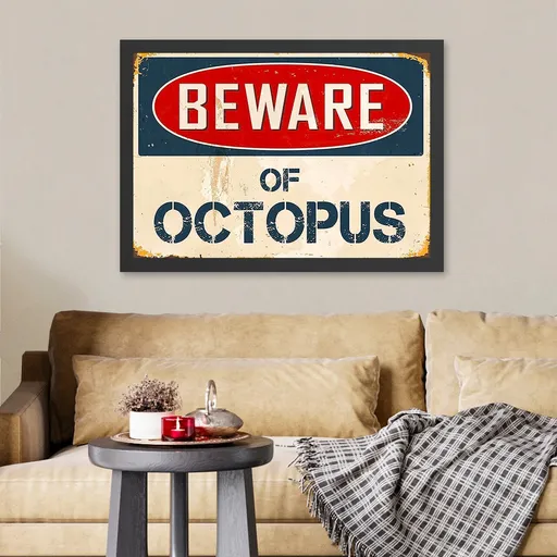 Tablou decorativ, Octupus (55 x 75), Polistiren, Multicolor