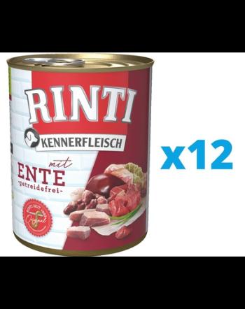 RINTI Kennerfleisch Duck hrana umeda caini 12 x 800 g cu rata