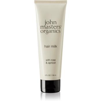 John Masters Organics Rose & Apricot Hair Milk lapte pentru par ce nu necesita clatire pentru varfuri deteriorate 118 ml