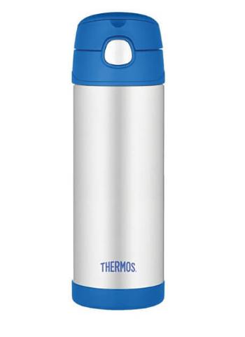 Thermos FUNtainer Termos pentru copii cu pai - albastru 470 ml