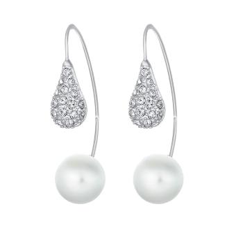 CRYSTalp Cercei moderni cu cristale Swarovski și perlă LuxePearl 42369.R