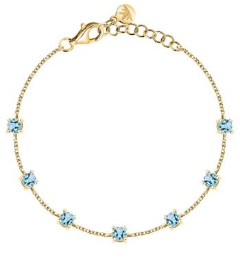 Morellato Brățară placată cu aur cu zircon cubic albastru Tesori SAIW305