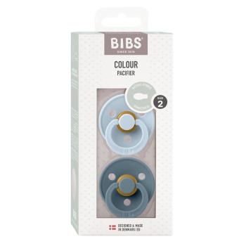 BIBS Colour symetrické cumlíky z prírodného kaučuku veľkosť 2, Baby Blue / Petrol 2 ks