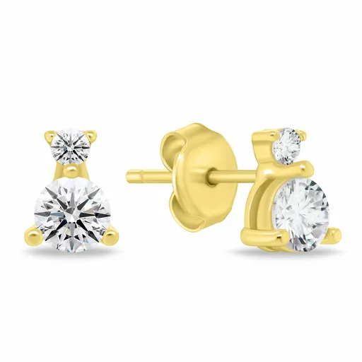 Brilio Silver Cercei minimaliști placați cu aur cu zircon cubic EA1175Y