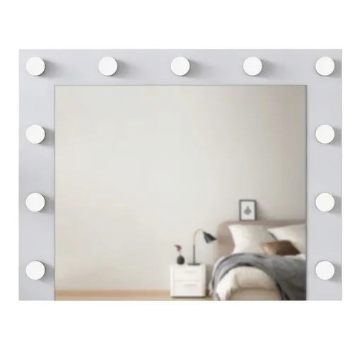 Oglindă decorativă din PAL, Hanah Home, EF108, 90x71.8x15 cm, Alb