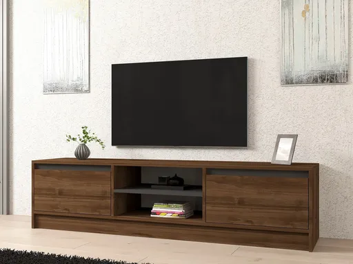 Comoda TV, Hanah Home, Olça, 180x45x40 cm, Nuc / Antracit