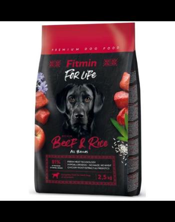 FITMIN Dog For Life Adult Beef Rice 2,5 kg hrana caini toate rasele