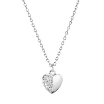 Evolution Group - Pavona Colier de argint inimă cu zirconi 12072.1 silver