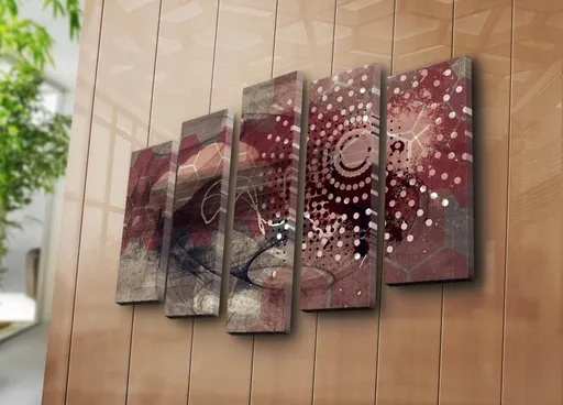 Tablou decorativ, 5PATK-216, 19 x 70 cm, Multicolor