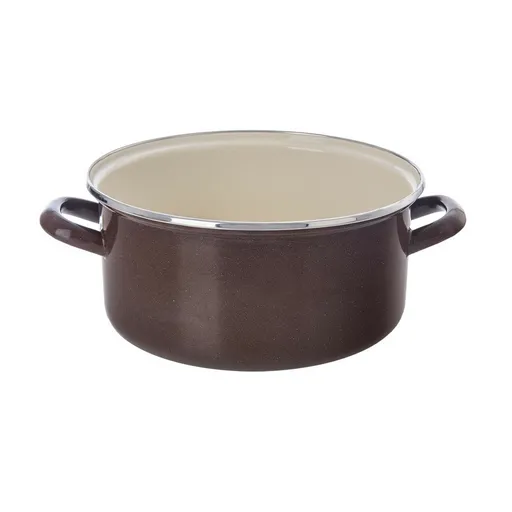 Cratiță emailată Orion cu margine maro, 5 l, 5 l