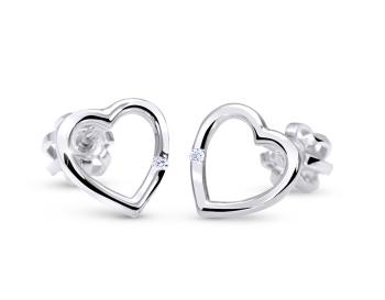 Cutie Jewellery Cercei in formă inimă din aur cu zircon C2761-30-X-2 alb