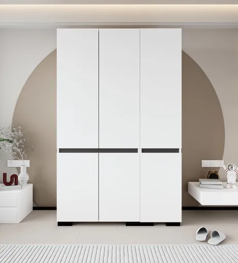 Dulap pentru haine, Hanah Home, Floransa 135, 135x210x52 cm, PAL, Alb / Antracit