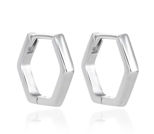 Agato Cercei moderni din argint Hexagon AGT-E226K