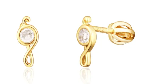 JVD Cercei placați cu aur Cheia Sol cu zirconi SVLE1822XH2GOSR