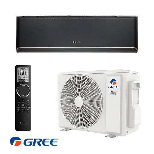 Aparat de aer conditionat inverter Gree Airy GWH18AVDXE-K6DNA1A, 18 000BTU, 35 m², A+++/A++, R-32, Negru