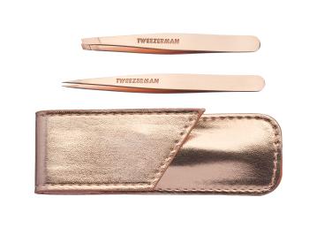 Tweezerman Un set de pensete într-o carcasă Rose Gold