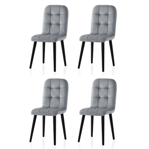 Set de scaune de sufragerie Retro Grey and Black,4 buc., gri