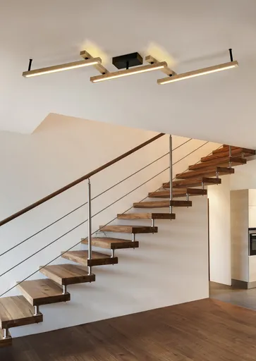 Plafoniera Bellari, TRIO, 180x10x13.5 cm, 36W, 1x SMD, lemn, natur/negru