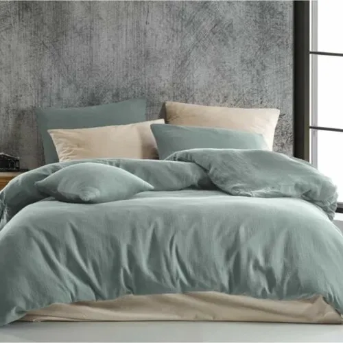 Lenjerie de pat Kvalitex Muselină verde deschis ,220 x 200 cm, 2 buc 70 x 90 cm, verde, 220 x 200 cm, 2 buc. 70 x 90 cm