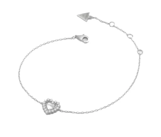Guess Brățară de argint pentru femei Inimă Jardin JSBB04457JWRH 18.5 cm