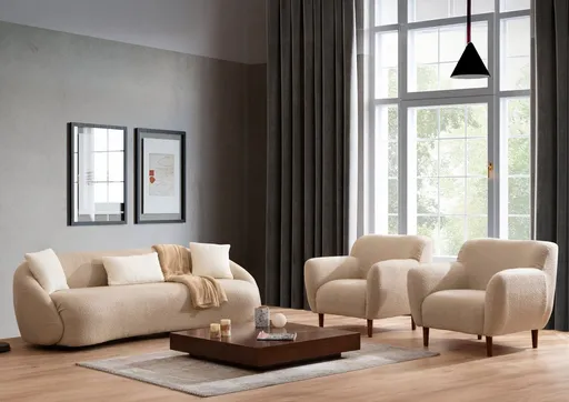Canapea 3 locuri, Atelier del Sofa, 560ARE5231, Cadru: LEMN/PAL, Cappuccino