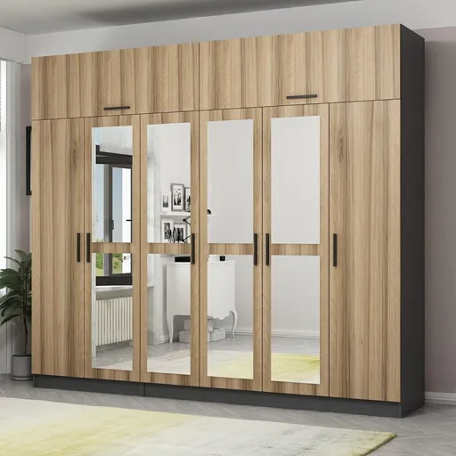 Dulap pentru haine, Hanah Home, Kale, 270x255x52 cm, Maro