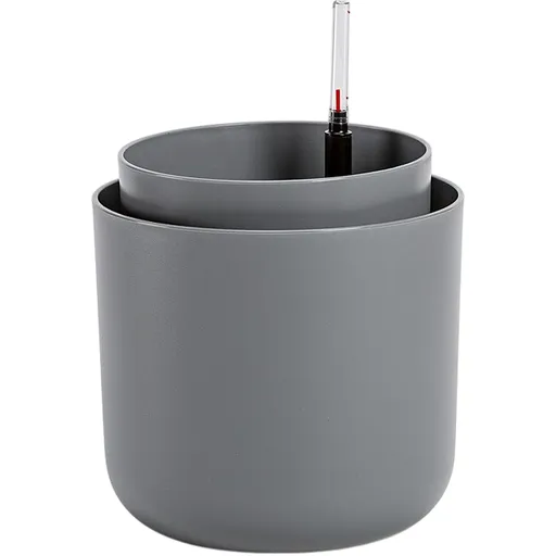 Ghiveci cu auto-irigare Plastia Tolita, gri, diam. 19 cm, gri, diam. 19 cm