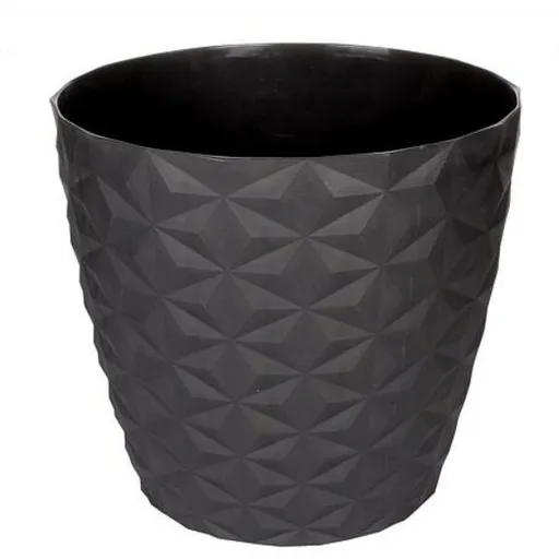 Ghiveci reciclat Crystal matt 16 cm,  antracit, antracit, 16 cm