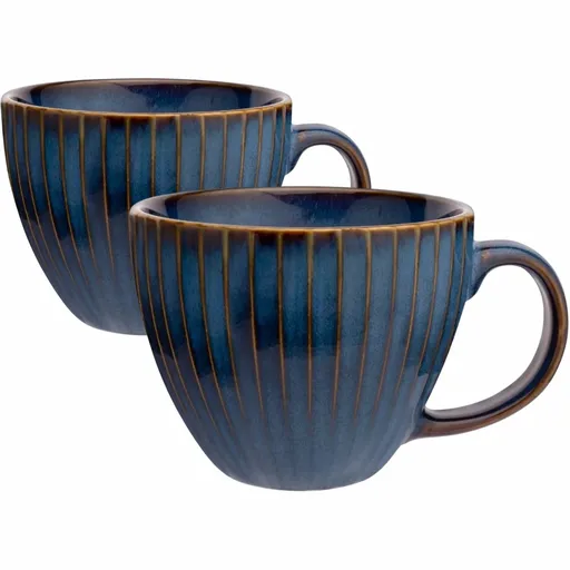 Altom Set de 2 căni jumbo Reactive Stripes 450 ml, albastru