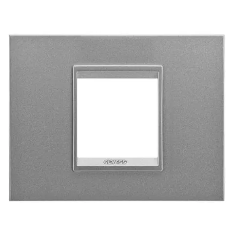 Rama ornament 2 module metal Gewiss Chorus Lux GW16202XA, monocrom aluminiu