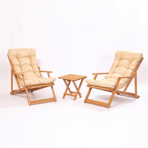 Set mobilier de gradina 3 piese, Hanah Home, My007, Maro / Crem