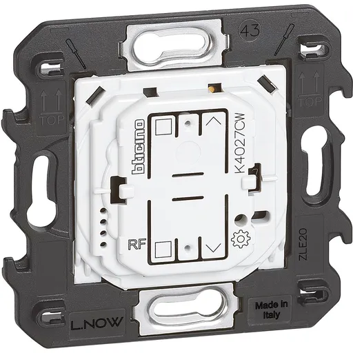 Intrerupator fara fir pentru storuri rulate Bticino Living Now K4027CW, alb, negru, nisip