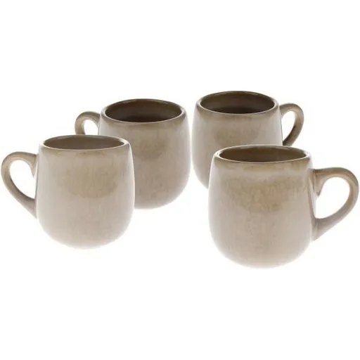 Set de 4 căni ceramice Warm 100 ml, bej, bej