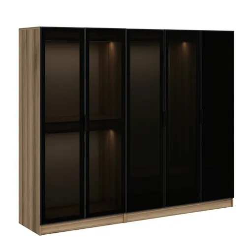 Dulap pentru haine, Hanah Home, Kale, 225x210x52 cm, Fumuriu