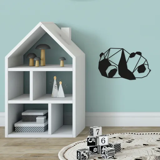 Decoratiune de perete, Panda2, Dimensiune: 52 x 31 cm, Negru