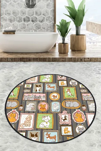 Covoras de baie, L'essentiel Maison, Callatte Circle Djt 120, Multicolor