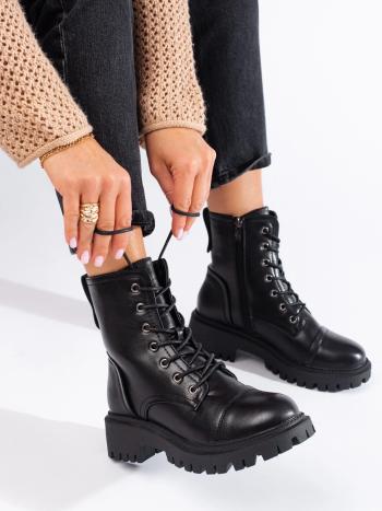 Trendy negru lucrător negru pentru femei toc plat