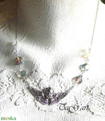 Őrangyal colier (nyaklánc)  swarovski, lány, ajándék, egyszerű, ezüst