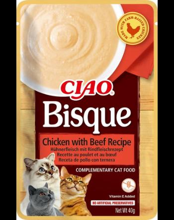 INABA CIAO Bisque Supa crema pentru pisici, cu pui si vita 40g