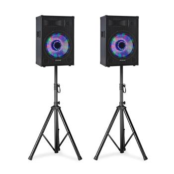 Fenton TL12LED, pereche de difuzoare, 2 x 12" difuzor pasiv, 2 x stativ difuzor