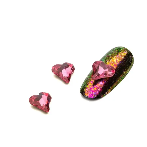 Cristale Unghii Inimioare Roz Nr. 40, Set 3 buc