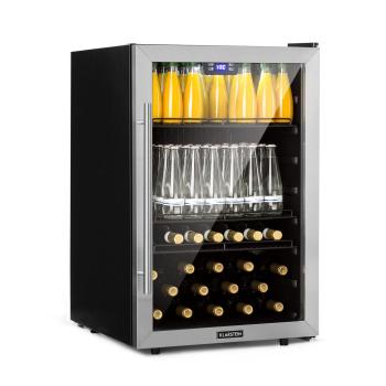 Klarstein Beersafe 5XL, frigider, 148 litri, 3 rafturi, ușă panoramică din sticlă, oțel inoxidabil